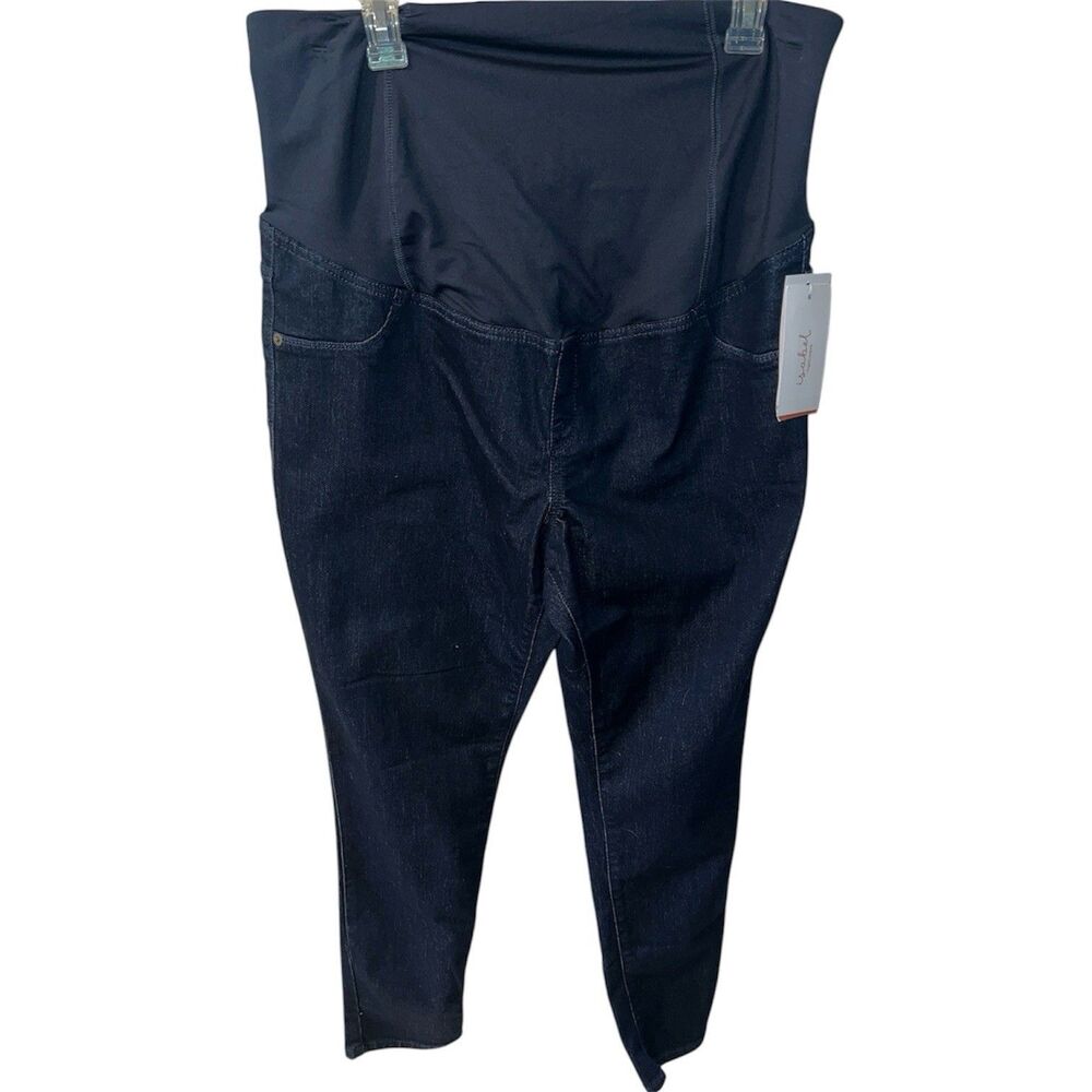 Ingrid & Isabel Maternity Jeans Pants Womens 16 Crossover Panel Over Belly New - Picture 2 of 11